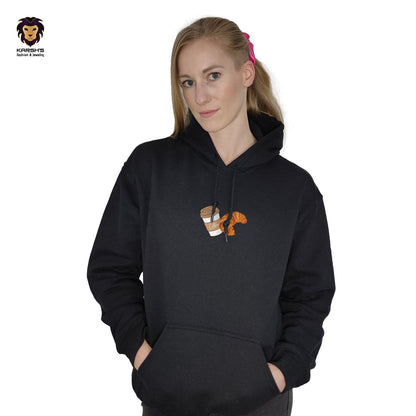 Hooded Sweatshirt for Women - Black (Cafe) Hoodie Karsh-fj 