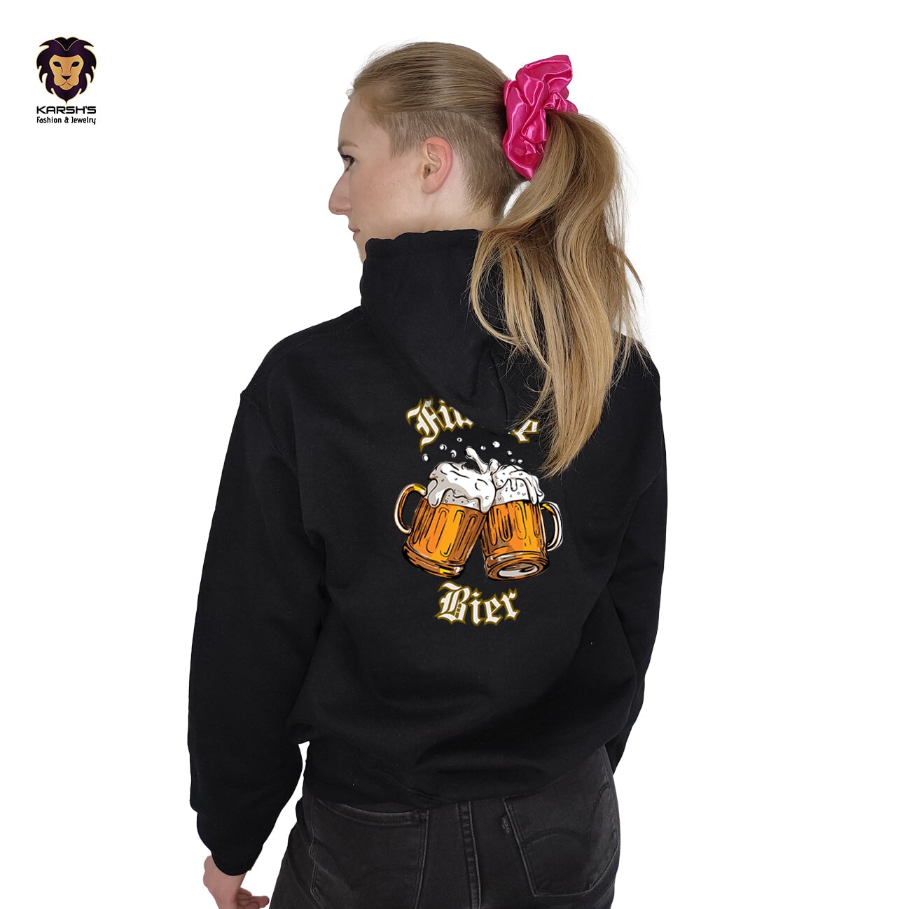 Hooded Sweatshirt for Women - Black (FÜRABE-BIER) Hoodie Karsh-fj 