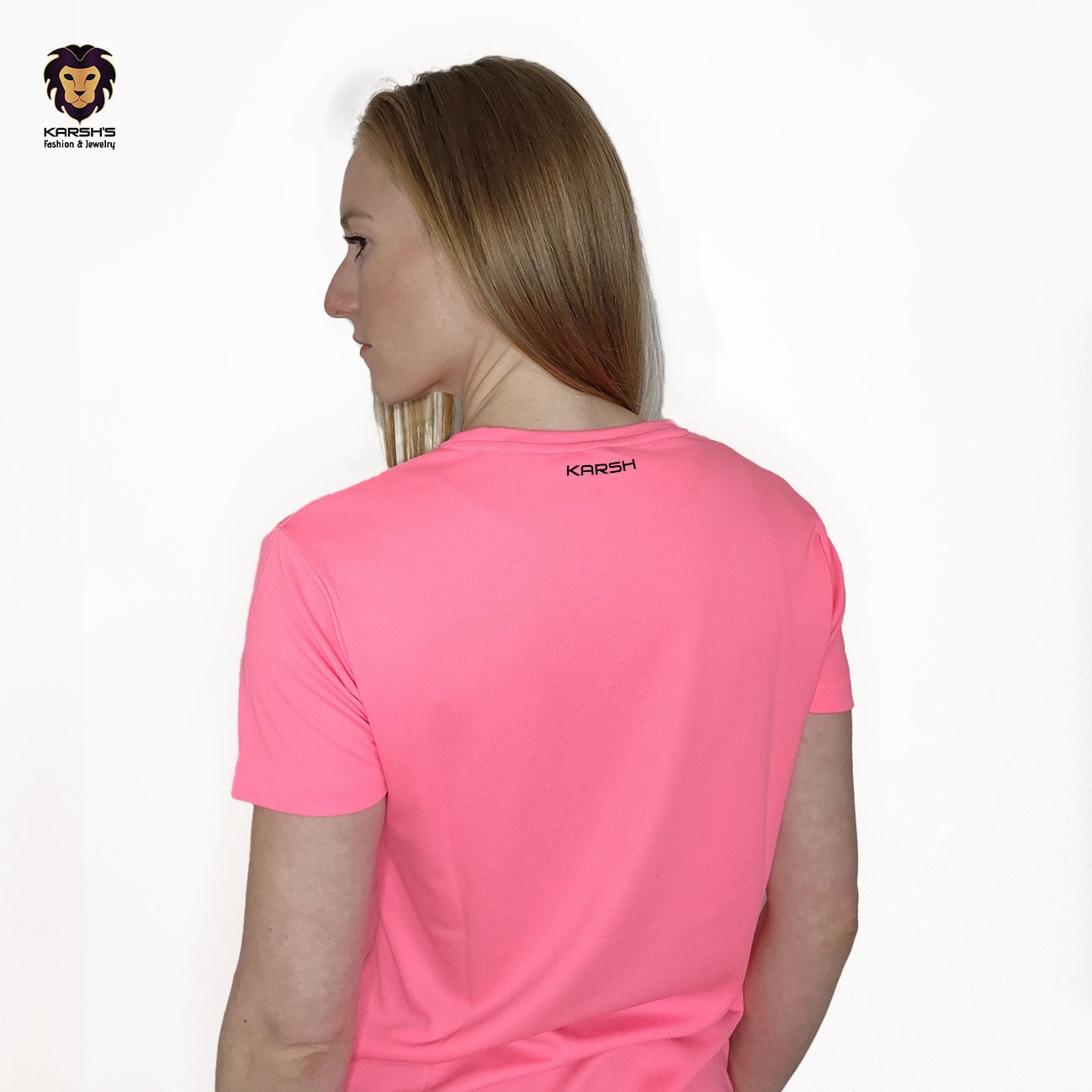 Majestic Roar: Pink T-Shirt in 100% Polyester T-Shirt Karsh-fj 