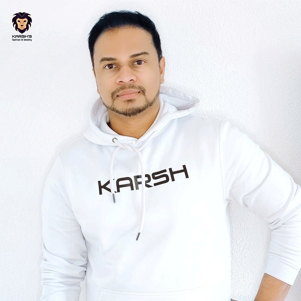 Sports Polyester Hoodie - Arctic White Hoodie Karsh-fj 