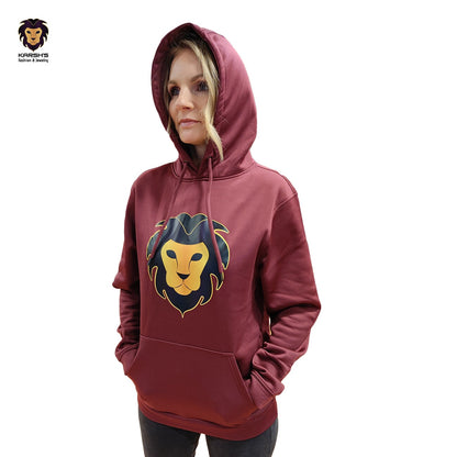 Sports Polyester Hoodie for Women- Burgundy Hoodie Karsh-fj 